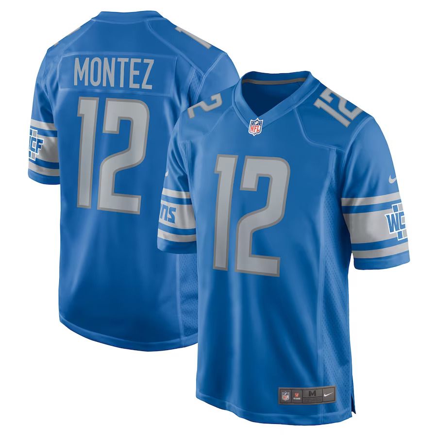 Men Detroit Lions #12 Steven Montez Nike Blue Home Game Player NFL Jersey->youth nfl jersey->Youth Jersey